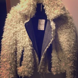 Free People Shaggy Faux Fur Cropped Jacket